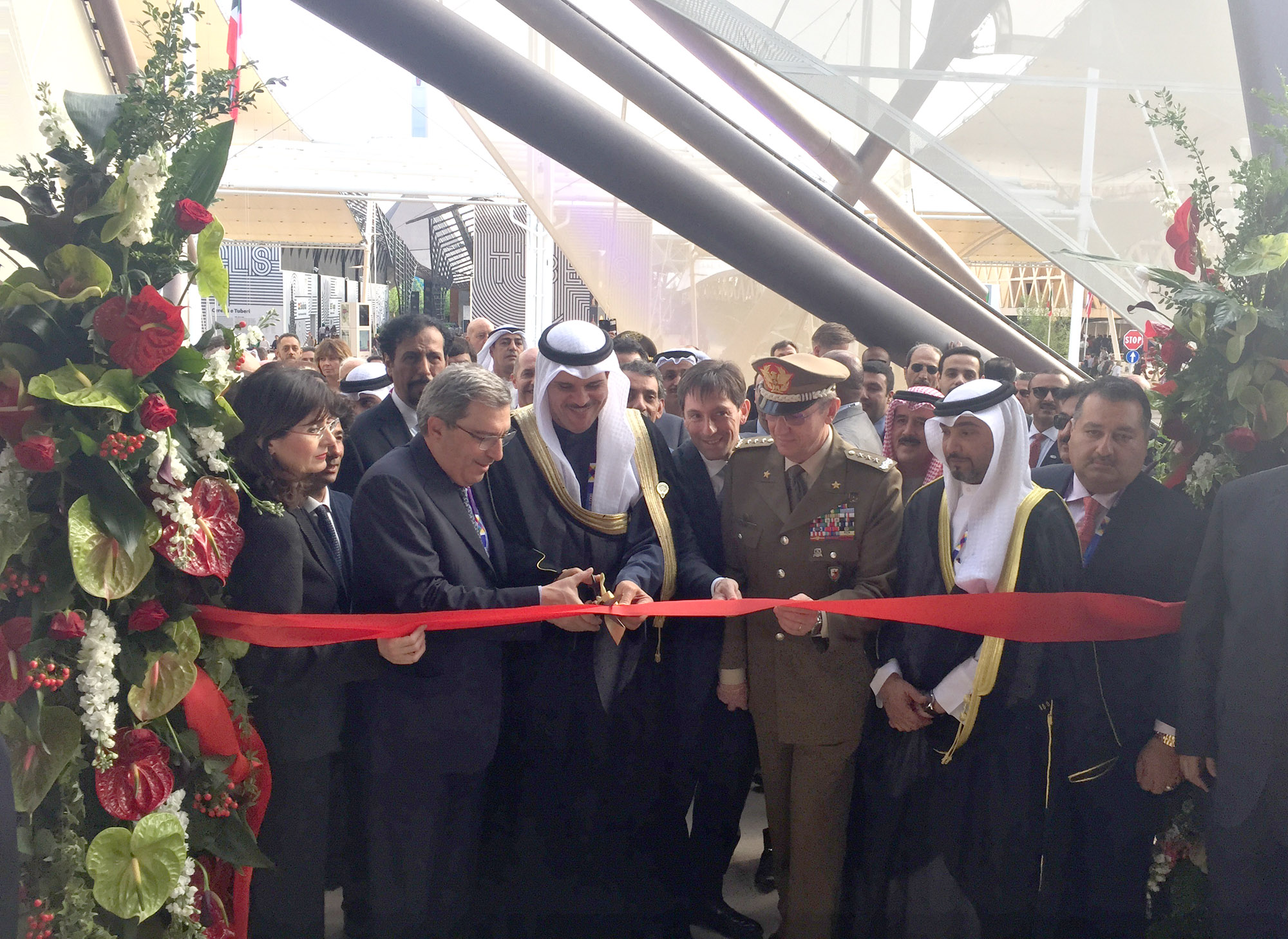 Kuwait's Information Minister Sheikh Salman Al-Sabah opens Kuwait's pavilion at Expo Milan 2015