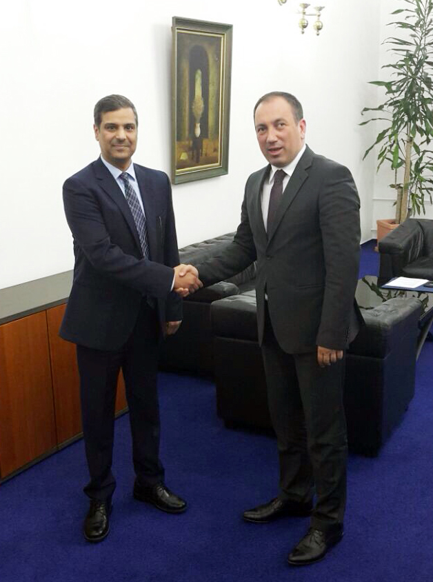 Foreign Minister Igor Crnadak with the Kuwait Ambassador to Bosnia-Herzegovina, Nasser al-Mutairi