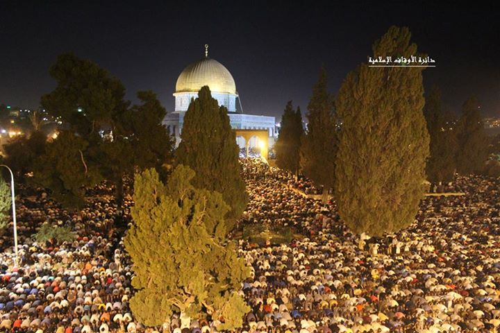 More than 350,000 Palestinian worshipers held prayers at Al-Aqsa Mosque