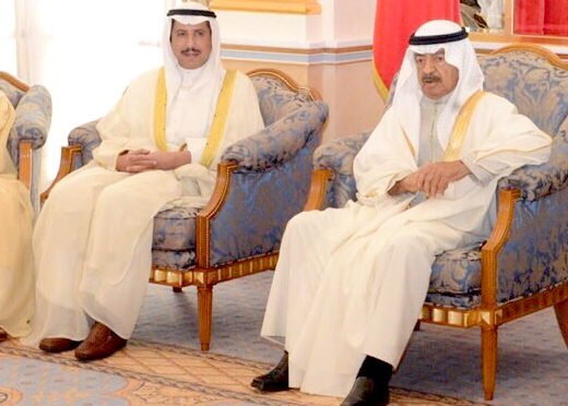 Bahraini Prime Minister Prince Khalifa bin Salman Al-Khalifa receives Dean of the Diplomatic Corps and the State of Kuwait's Ambassador to the Kingdom, Sheikh Azzam Al-Mubarak Al-Sabah
