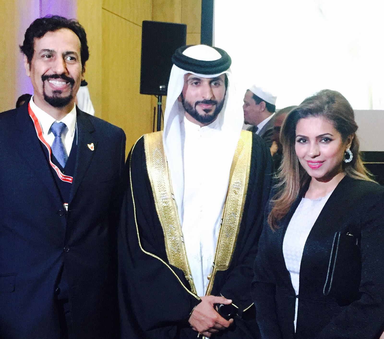 Sheikh Nasser bin Hamad Al Khalifa with Ambassador Sheikh Ali Khaled Al-Jaber Al-Sabah