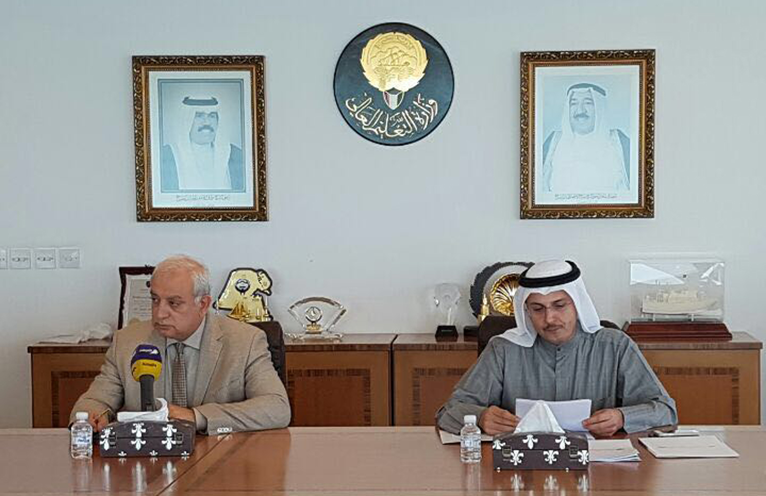 Education Minister Dr. Bader Al-Essa in a press conference