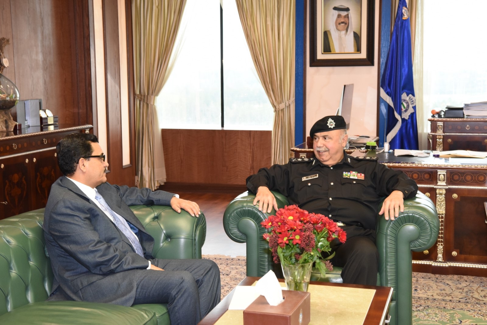 Undersecretary of the Ministry of Interior Maj. Gen. Suleiman Al-Fahad meets with with Yemeni Ambassador Extraordinary in Kuwait Ali Mansour bin Safaa