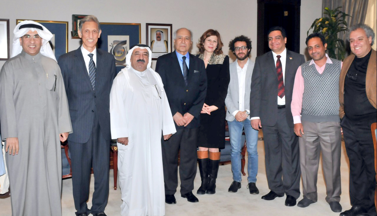 Amiri Diwan Minister Sheikh Nasser Sabah Al-Ahmad Al-Sabah receives president of Al-Multaqa Prize for short story Taleb Al-Refai