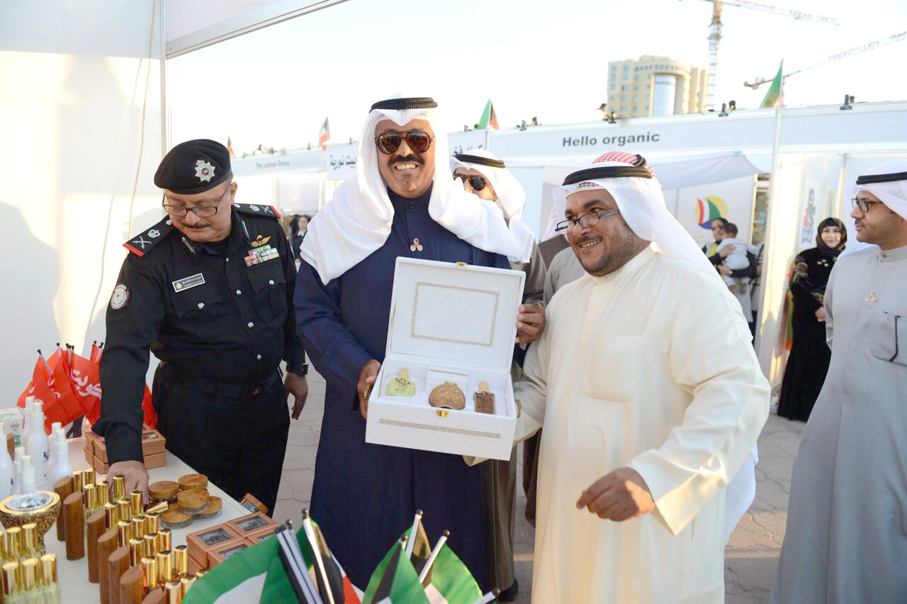 Hawally Governor Sheikh Ahmad Nawaf Al-Ahmad Al-Sabah while inaugurating an exhibition on youth's projects