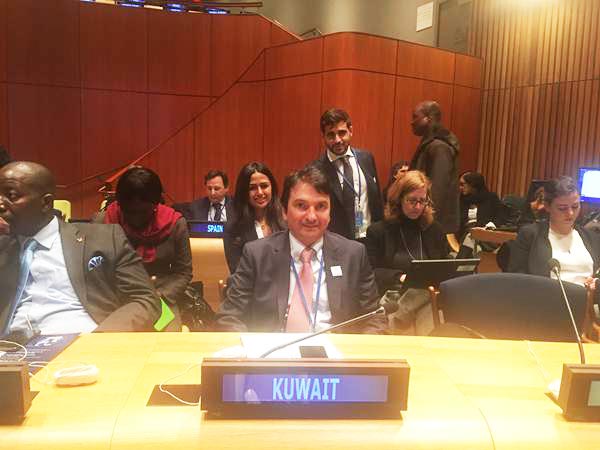 Assistant Undersecretary of Youth Projects at the Ministry of State for Youth Affairs Shafeeq Sayyed Omar heads the Kuwaiti delegation to the 5th ECOSOC Youth Forum