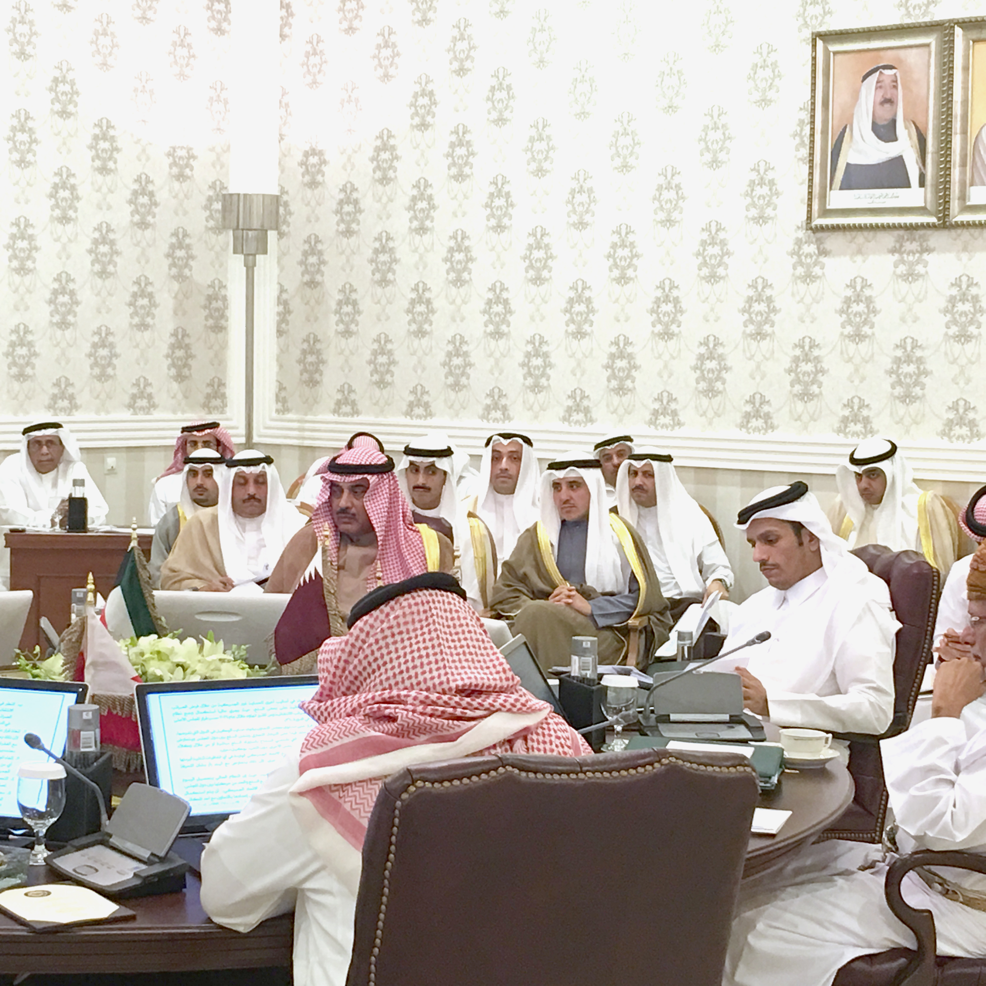 Deputy Foreign Minister and Office Director of the First Deputy Foreign Minister Sheikh Ahmad Nasser Mohammad Al-Sabah heading the Kuwaiti delegation at the GCC Ministerial Council's 138th meeting