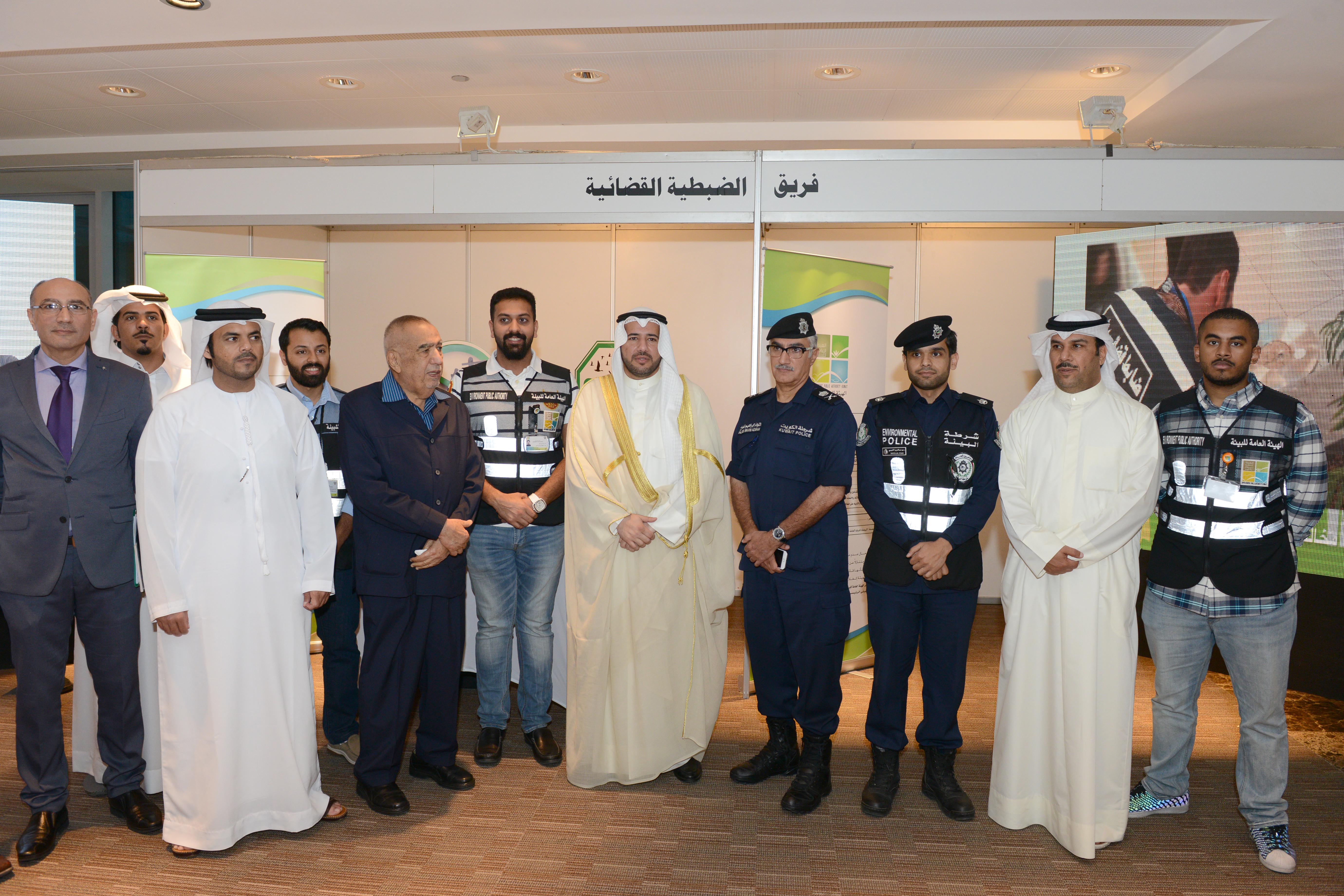 Director General of the Environment Public Authority (EPA) Sheikh Abdullah Ahmad Al-Sabah on the sidelines of a workshop on "environment legislations"legislations"