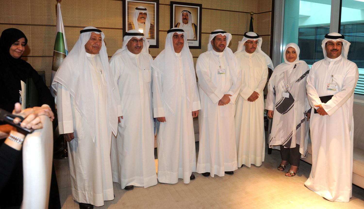 Director-General of the EPA Sheikh Abdullah Al-Ahmad Al-Sabah and Kuwait University Director, Dr. Hussein Al-Ansari during Signing agreement