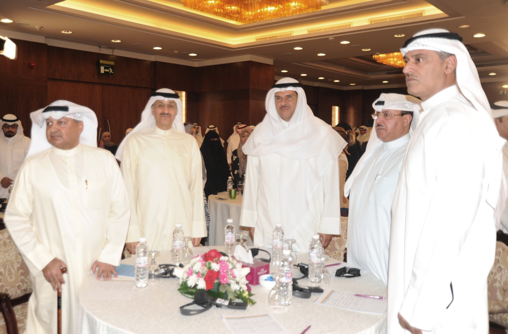 Minister of Information and Minister of State for Youth Affairs Sheikh Salman Sabah Salem Al-Humoud Al-Sabah during the media conference 