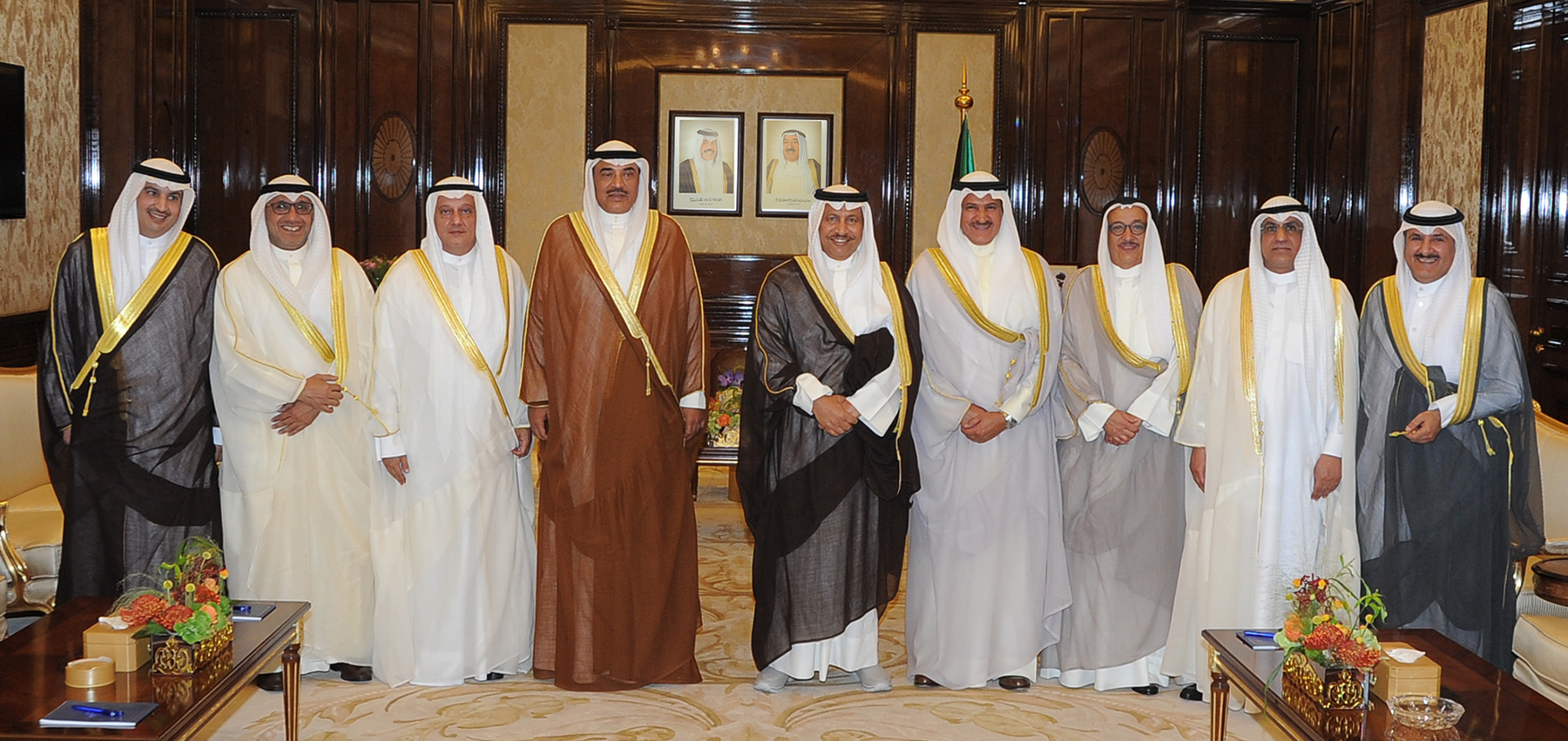 His Highness the Prime Minister Sheikh Jaber Al-Mubarak Al-Hamad Al-Sabah receives Kuwait's envoys overseas