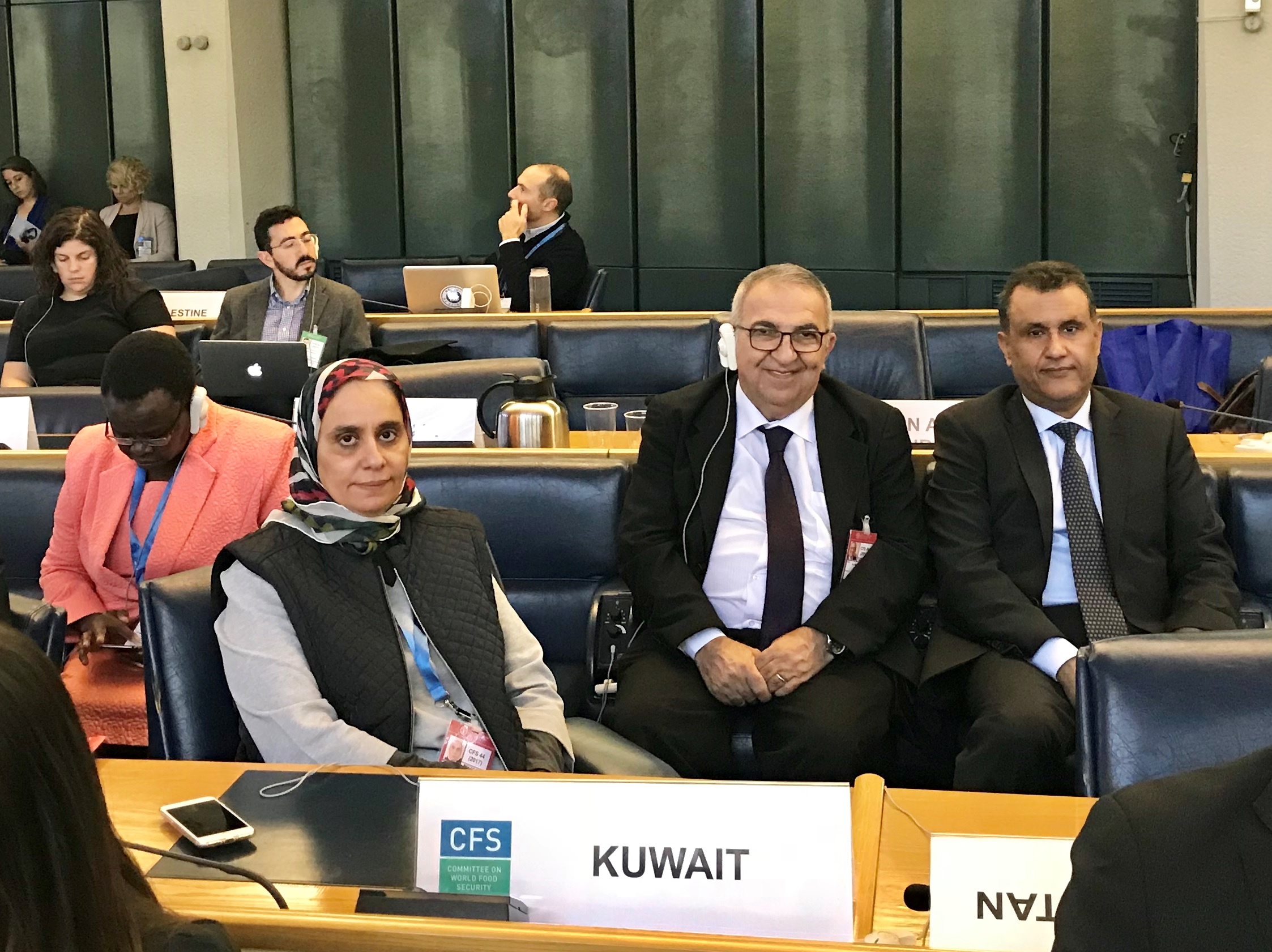 Head of food security department at Public Authority for Food and Nutrition Intisar Al-Shami during the meetings of the Committee on World Food Security