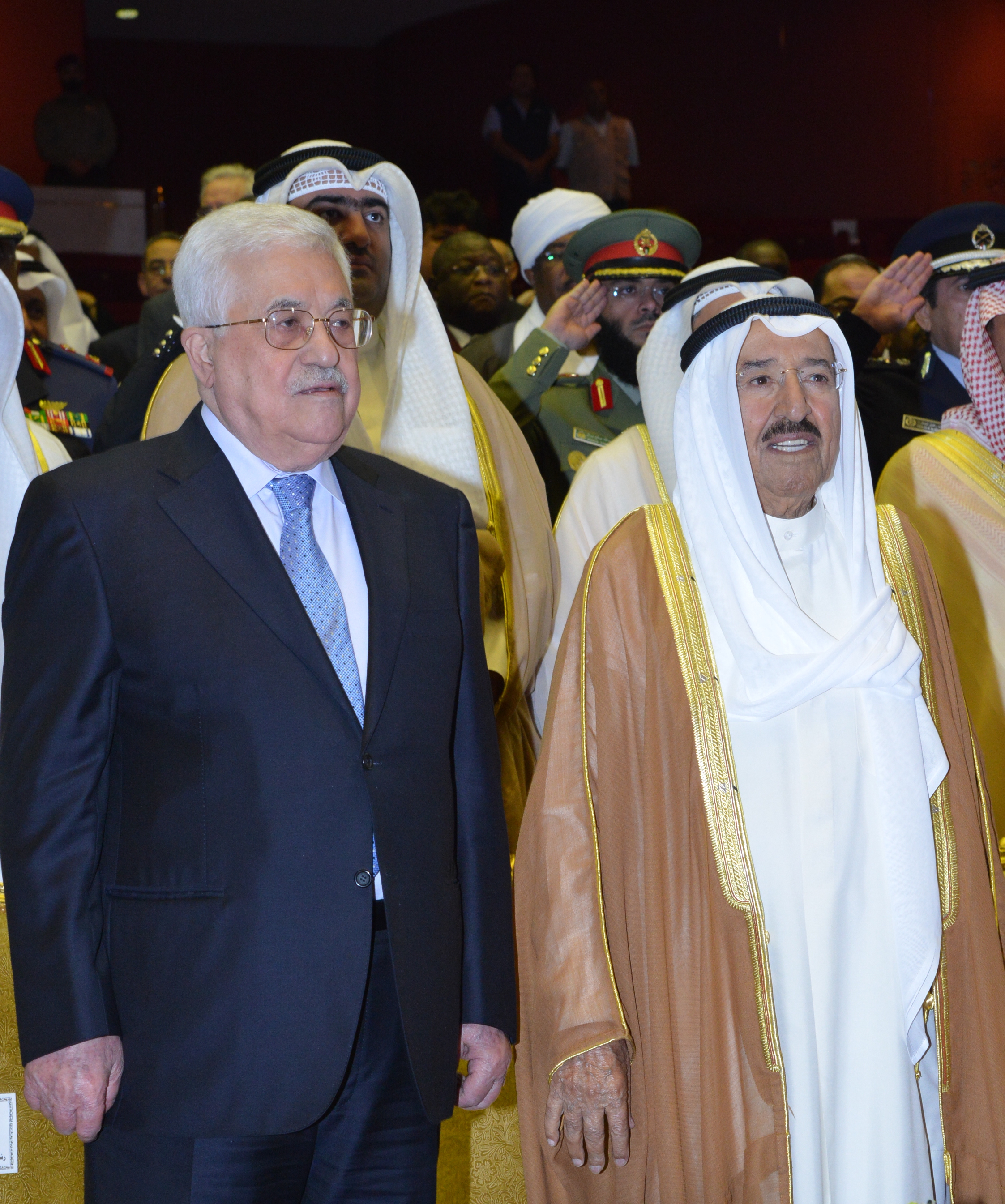 His Highness the Amir Sheikh Sabah Al-Ahmad Al-Jaber Al-Sabah and Palestinian President Mahmoud Abbas opens int'l conf. on Palestinian children's suffering