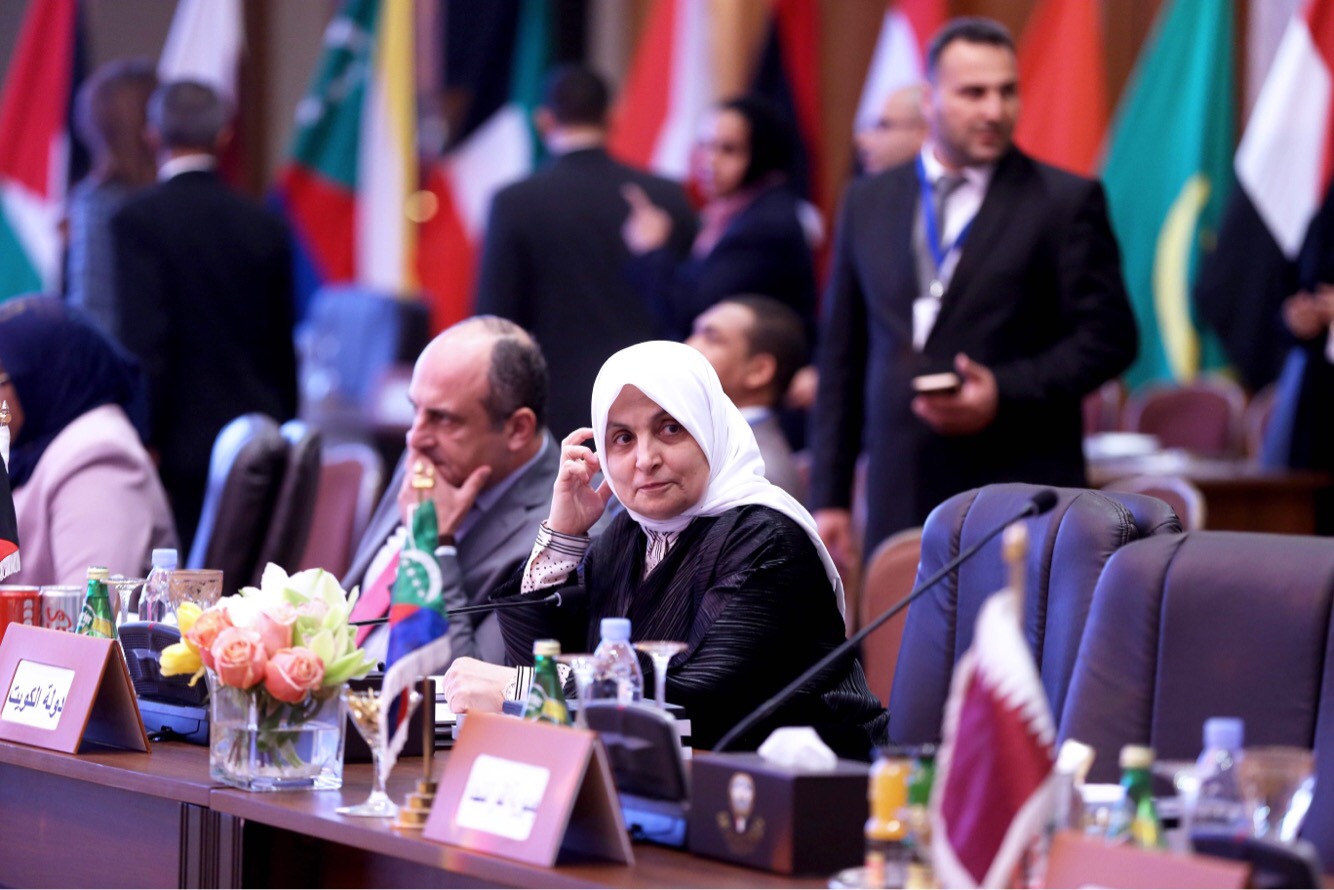 Kuwait's Minister of Social Affairs and Labor Hind Al-Sabeeh participates in the  meeting of Arab Social Affairs Ministers