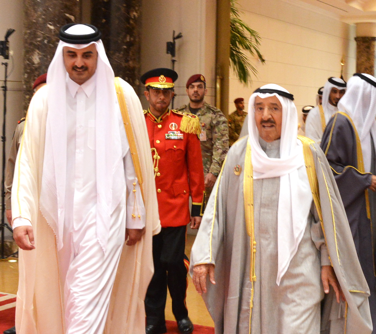 His Highness the Amir Sheikh Sabah Al-Ahmad Al-Jaber Al-Sabah received Qatar's Amir Sheikh Tamim bin Hamad Al-Thani