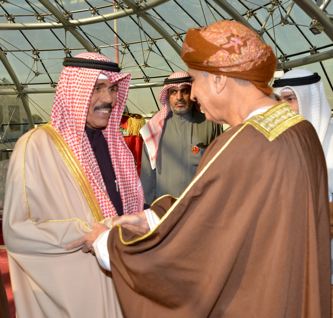 His Highness the Crown Prince Shiekh Nawaf Al-Ahmad Al-Jaber Al-Sabah receives Deputy Prime Minister for Cabinet Affairs Fahad bin Mahmoud Al-Saeed
