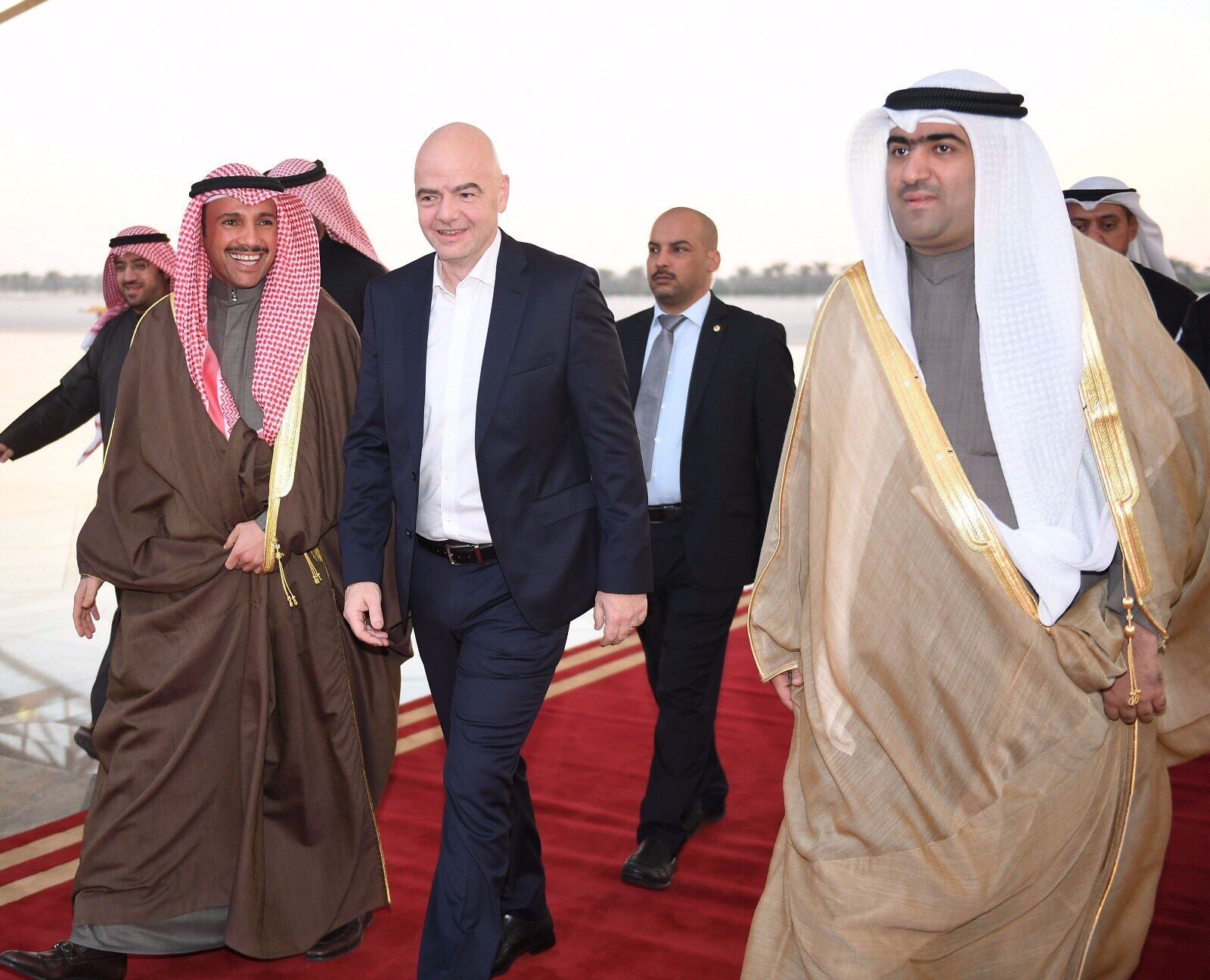 Kuwaiti National Assembly Speaker Marzouq Al-Ghanim receives FIFA president Gianni Infantino
