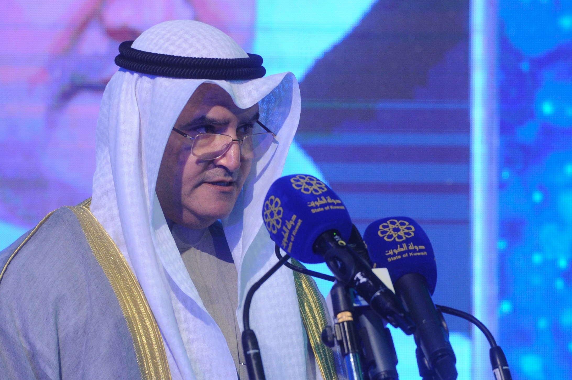Minister of Oil Essam Al-Marzouq during the launch ceremony of Al-Zour Oil Complex.
