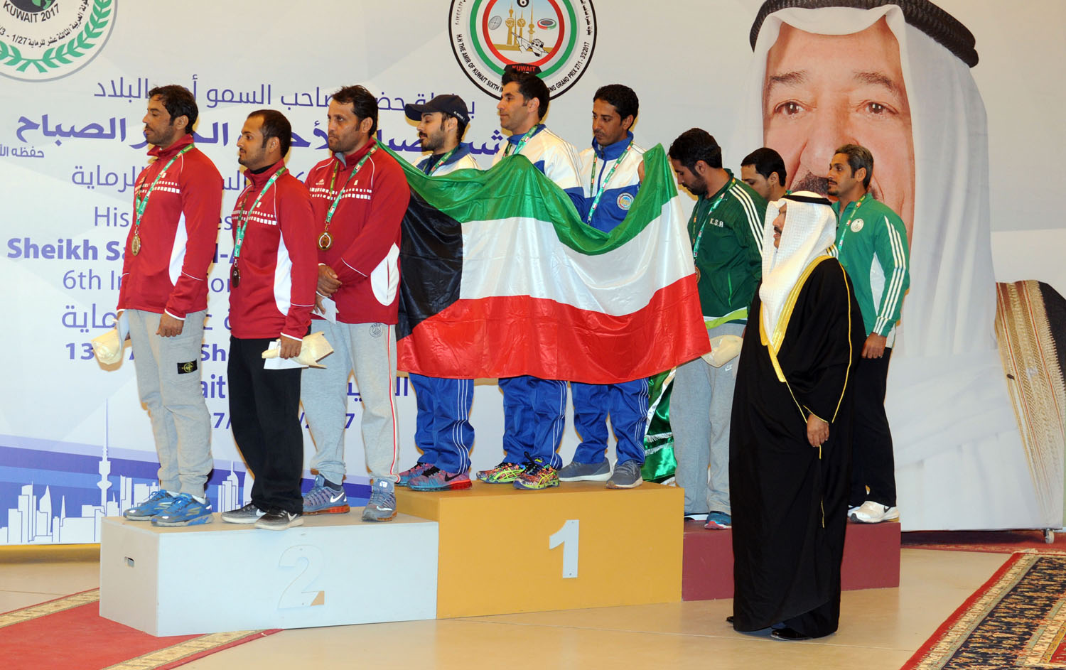 Kuwait Shooting team during the crowning ceremony
