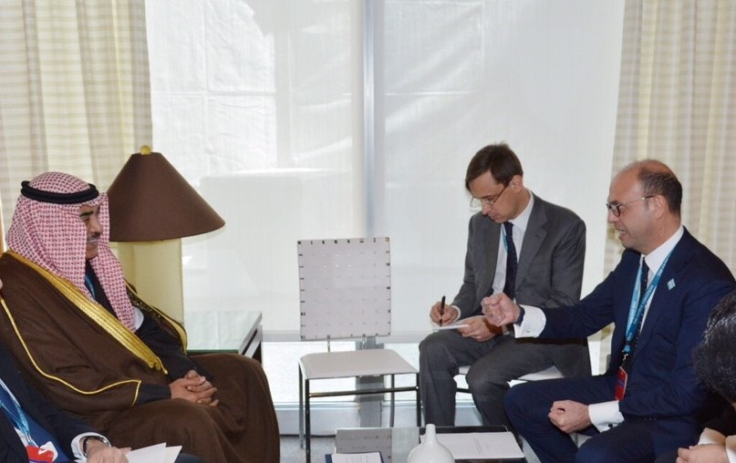 Foreign Minister Sheikh Sabah Al-Khaled Al-Hamad Al-Sabah meets with his Italian counterpart Angelino Alfano