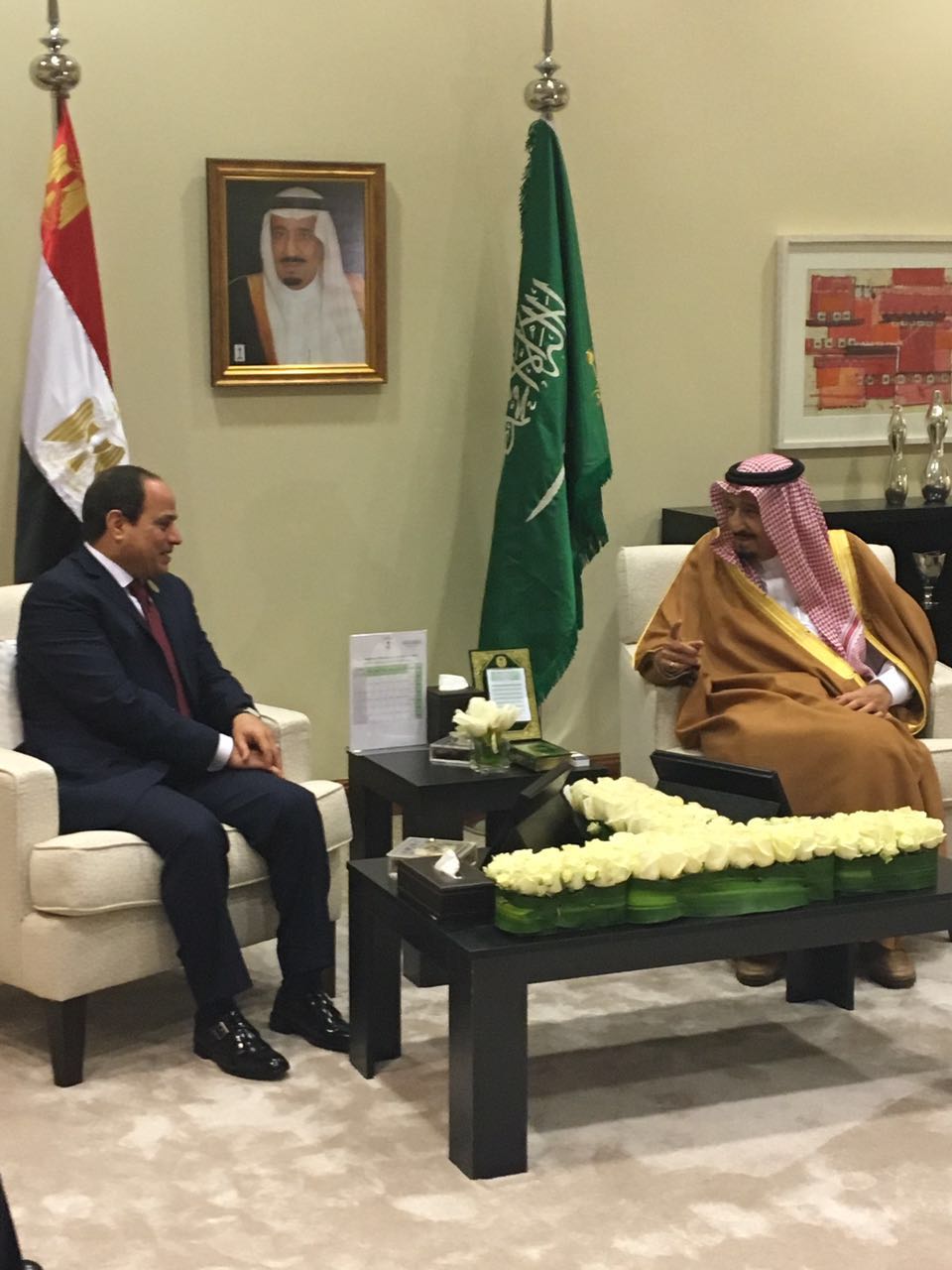 Saudi King Salman bin Abdulaziz Al-Saud meets with Egyptian President Abdelfattah Al-Sisi