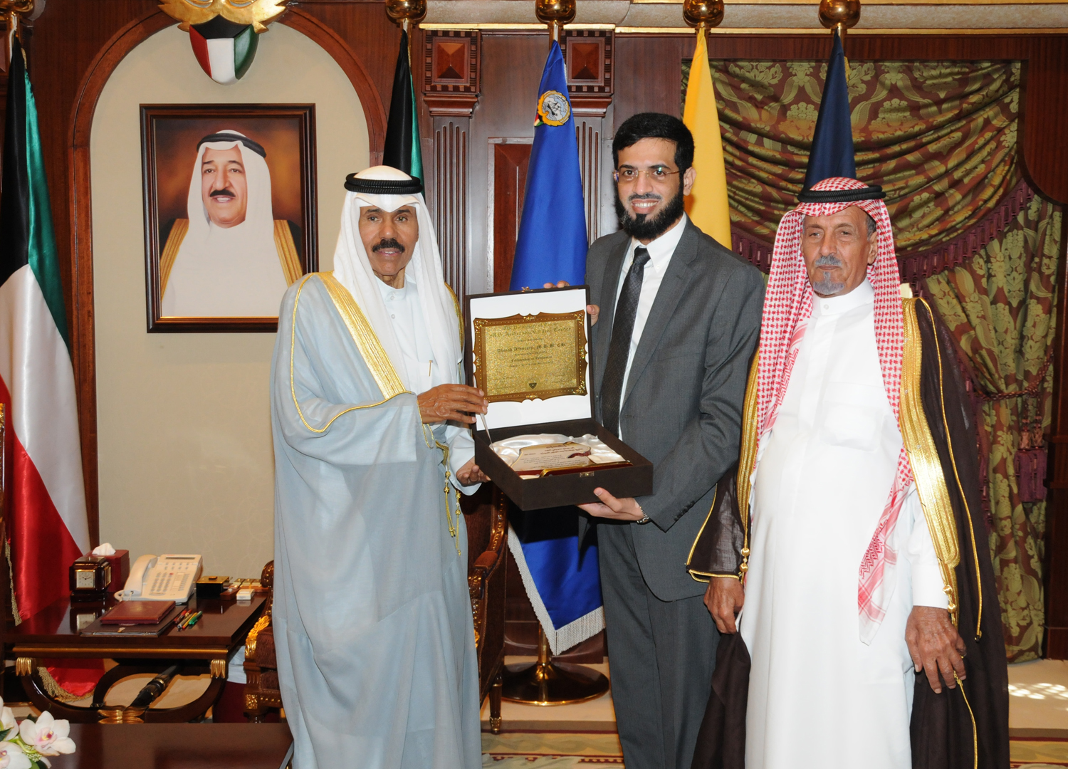 His Highness the Crown Prince Sheikh Nawaf Al-Ahmad Al-Jaber Al-Sabah receives Dr. Ahmad Al-Huraiji