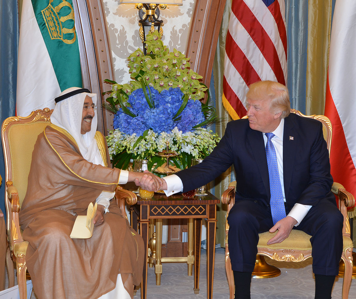 His Highness the Amir Sheikh Sabah Al-Ahmad Al-Jaber Al-Sabah visited US President Donald Trump