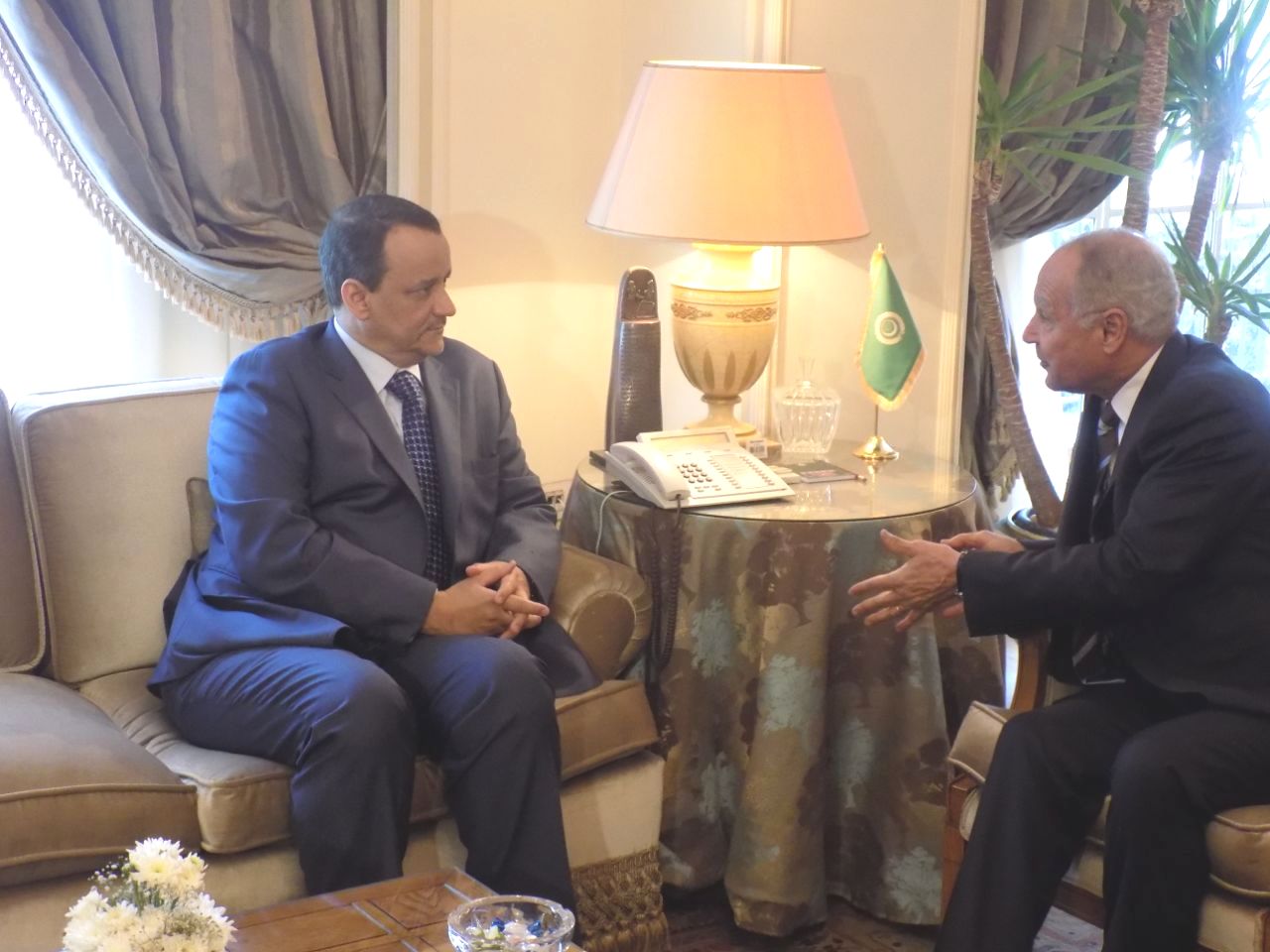 Arab League's Secretary General Ahmad Abul-Gheit met with UN's Special Envoy for Yemen Ismail Ould Cheikh Ahmed