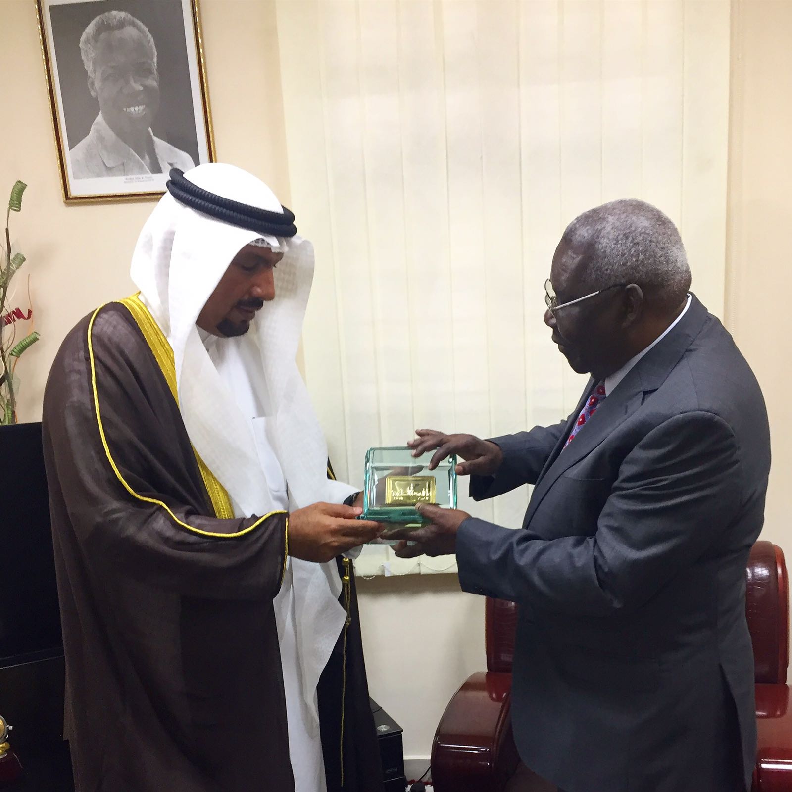 Kuwaiti Ambassador to Tanzania Jassem Al-Najem with Second Vice President of Zanzibar Seif Ali Iddi