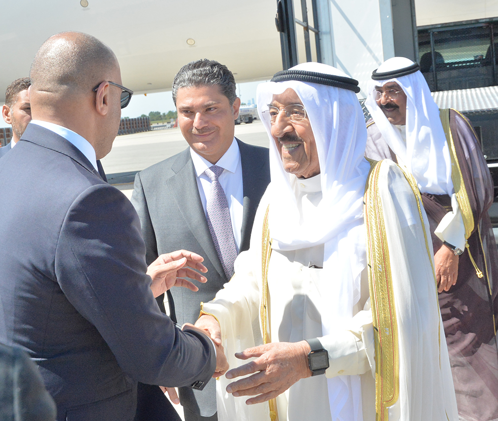 His Highness the Amir of Kuwait Sheikh Sabah Al-Ahmad Al-Jaber Al-Sabah arrives to USA