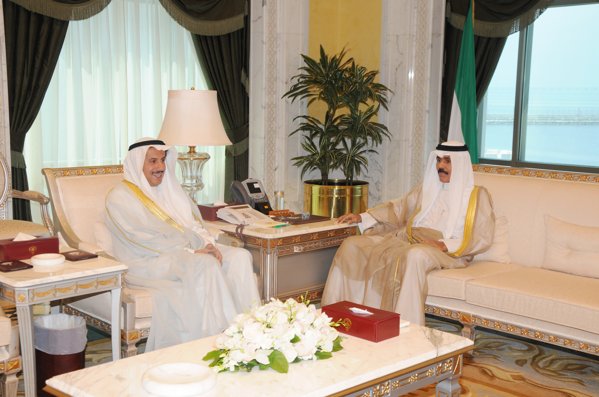His Highness the Deputy Amir and Crown Prince Sheikh Nawaf Al-Ahmad Al-Jaber Al-Sabah received Kuwait's Ambassador to Bahrain Sheikh Azzam Mubarak Al-Sabah