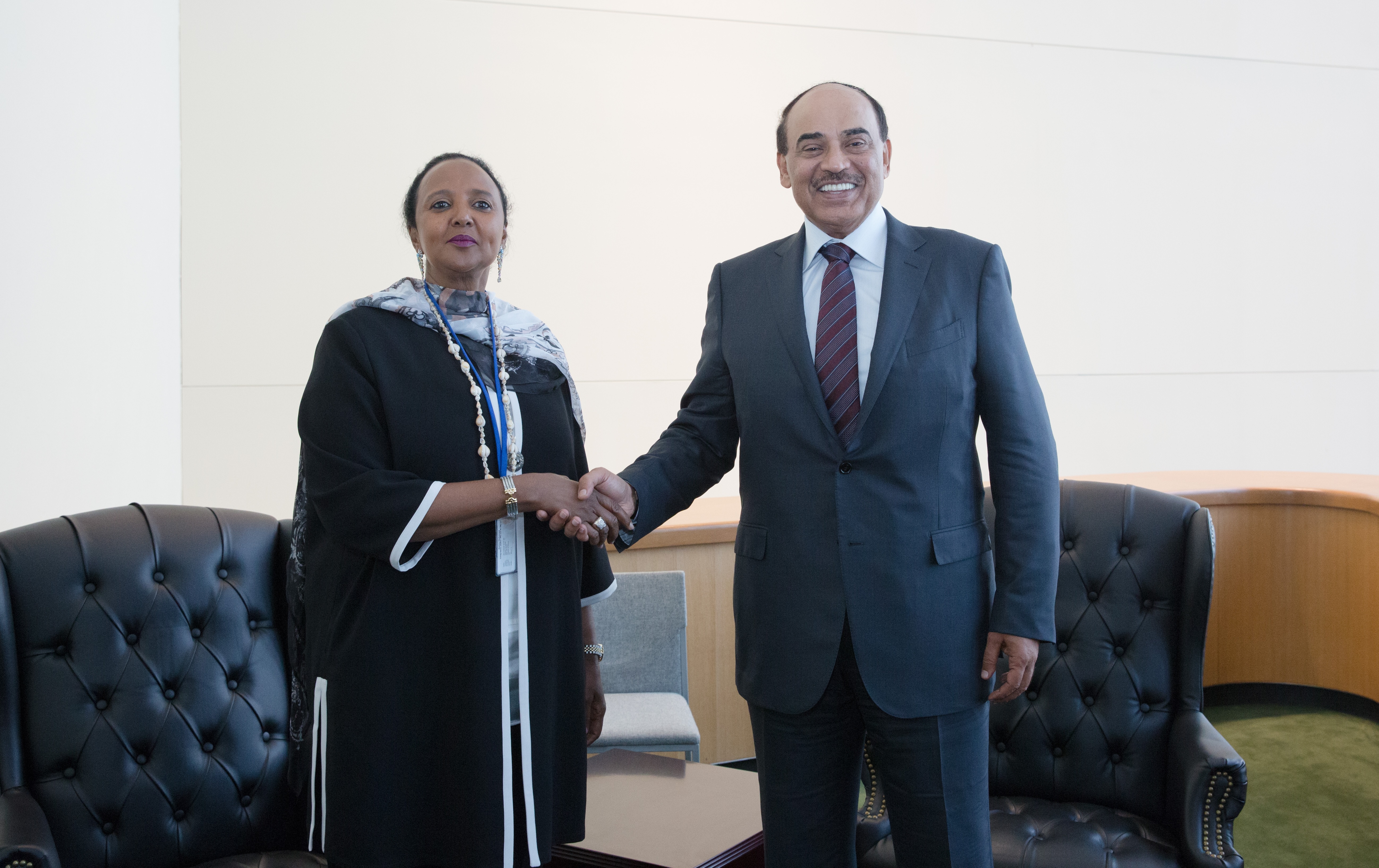 First Deputy Premier and Foreign Minister Sheikh Sabah Khaled Al-Hamad Al-Sabah holds talks with Kenyan Foreign Minister Amina Mohammad