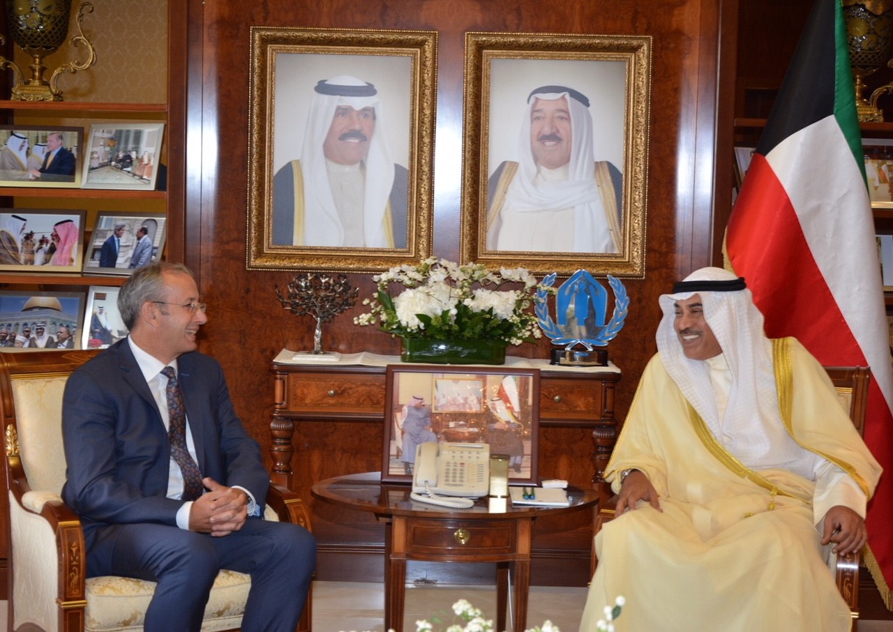 First Deputy Prime Minister and Foreign Minister Sheikh Sabah Al-Khaled Al-Hamad Al-Sabah received the newly appointed Ambassador of the United Kingdom and North Ireland Michael Davenport