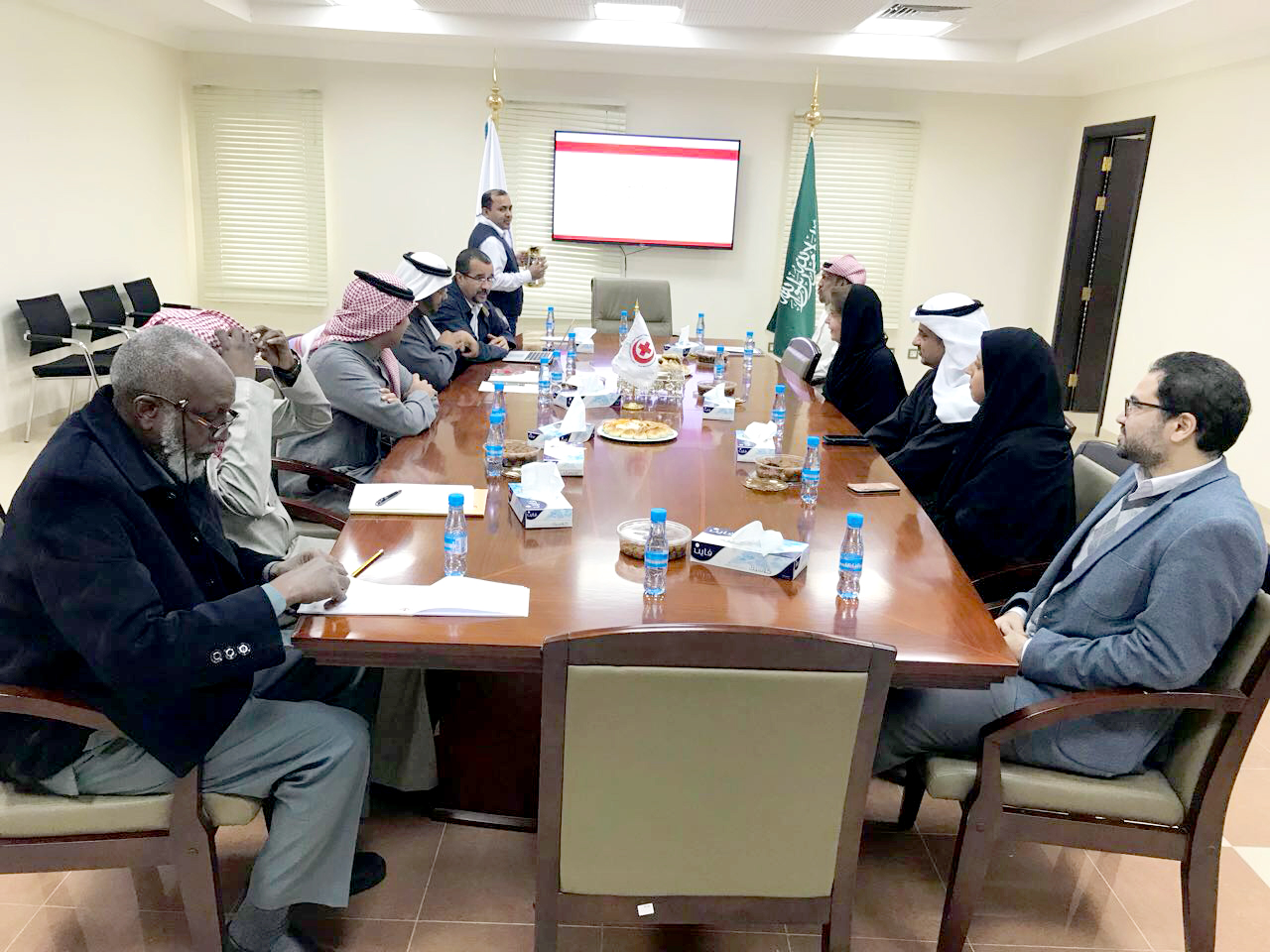 Secretary General of Kuwait Red Crescent Society (KRCS) Maha Al-Barjas during the visit to the organization's headquarters in Riyadh, Saudi Arabia