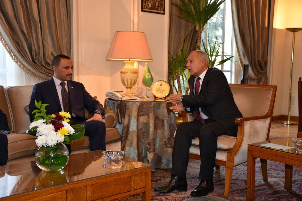 The Arab League's Secretary General Ahmad Abul-Gheit meets with Kuwaiti National Assembly Speaker Marzouq Al-Ghanim