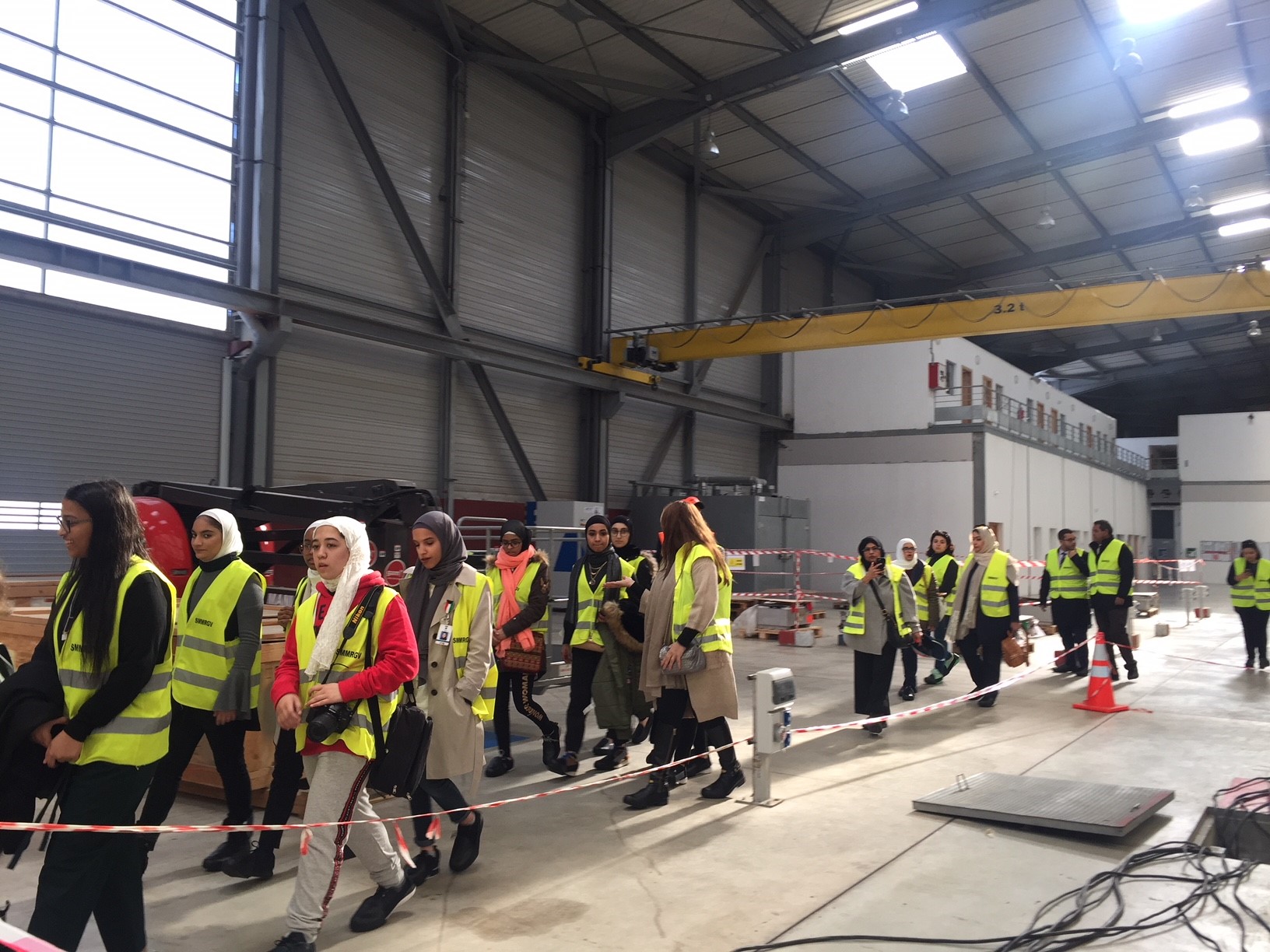 A delegation of Kuwaiti female high school well-achievers during a visit to the project of the KFAED-funded Tangier-Casablanca high-speed rail line in Morocco