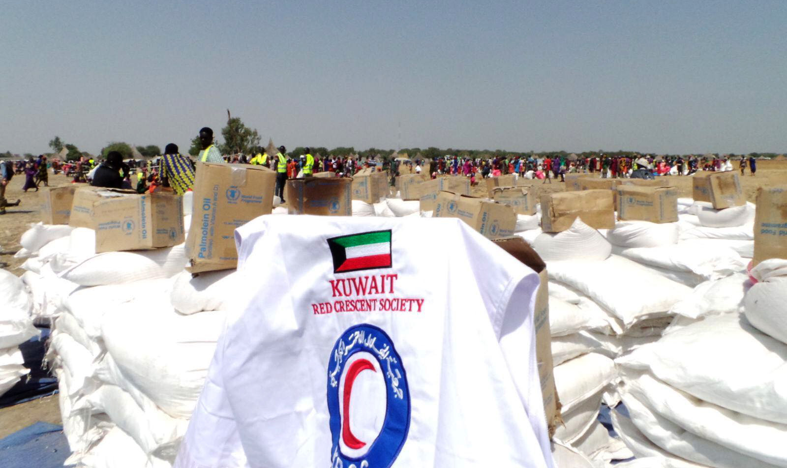 Food supplies to be distributed by Kuwait Red Crescent Society to displaced people in southern Sudan