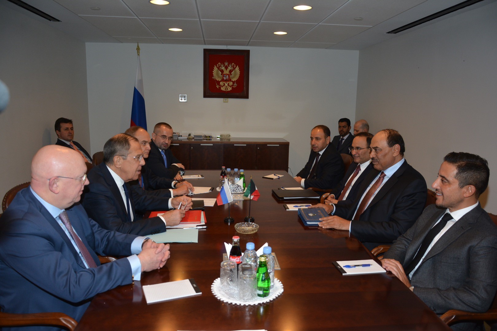 Deputy Prime Minister and Foreign Minister Sheikh Sabah Al-Khaled Al-Hamad Al-Sabah meets Russian Foreign Minister Sergei Lavrov