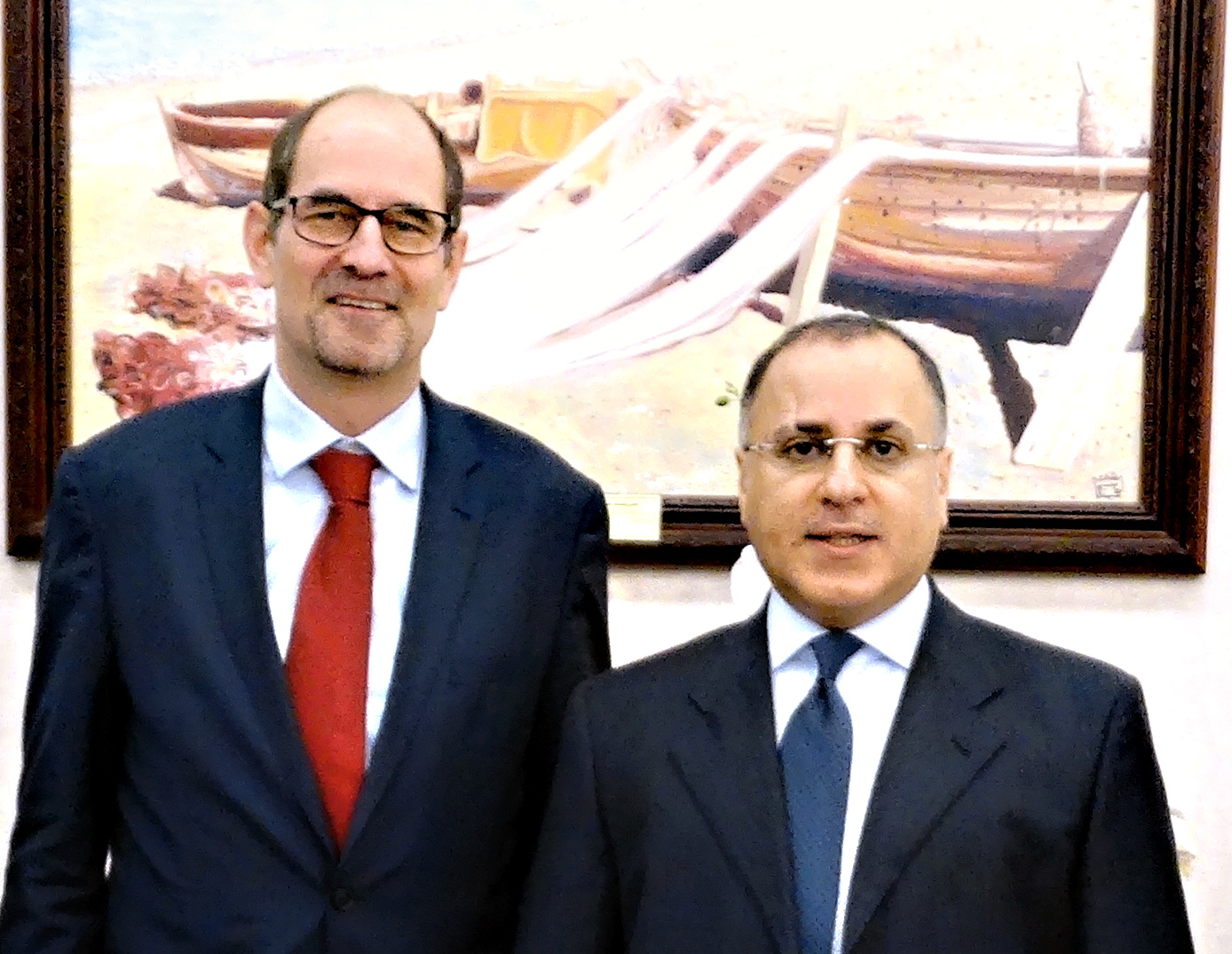 The Global Fund Director of External Relations Christoph Benn with Ambassador Jamal Al-Ghunaim
