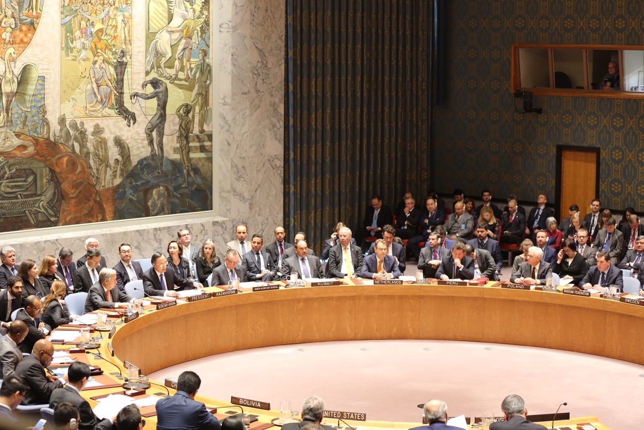 Deputy Premier and Foreign Minister Sheikh Sabah Khaled Al-Hamad Al-Sabah during the UN Security Council session on preserving international peace and security