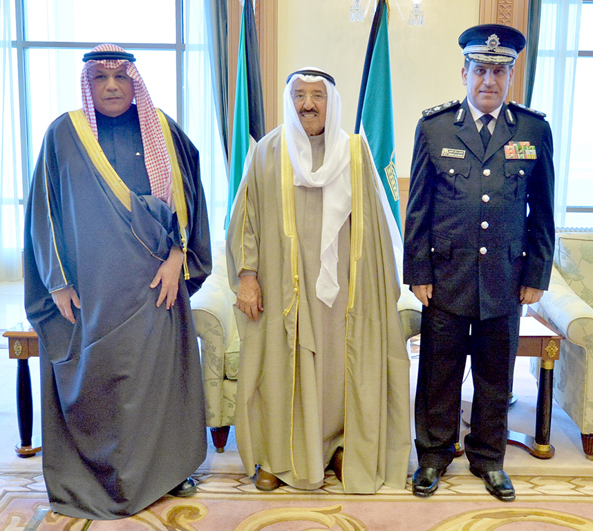 His Highness the Amir Sheikh Sabah Al-Ahmad Al-Jaber Al-Sabah received Deputy Prime Minister and Minister of Interior Sheikh Khaled Al-Jarrah Al-Sabah