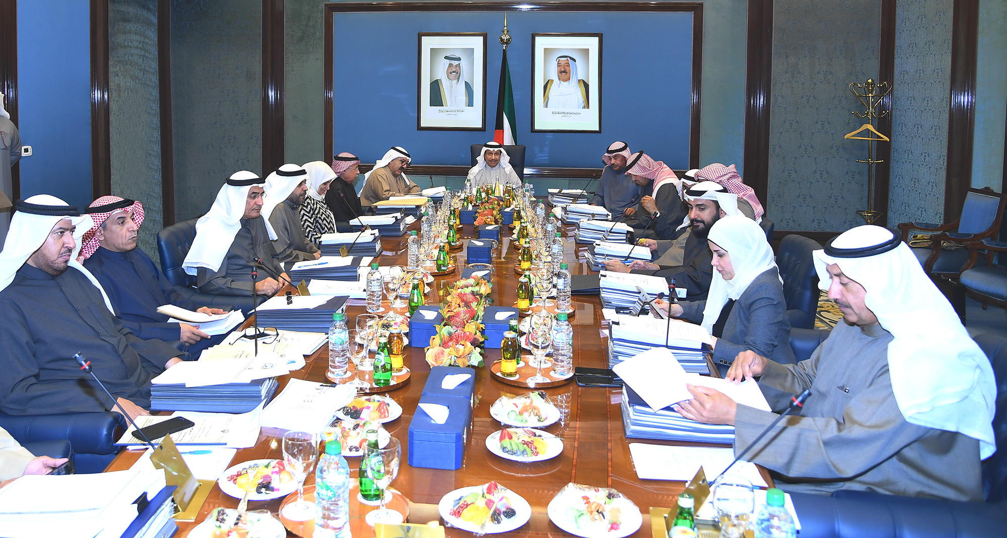 His Highness the Prime Minister Sheikh Jaber Mubarak Al-Hamad Al-Sabah heads cabinet weekly meeting