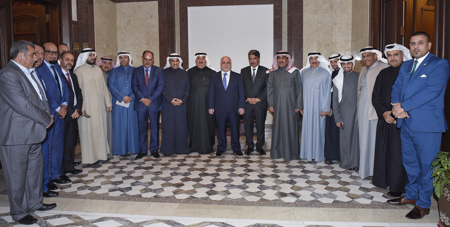 Iraqi Prime Minister Haidar Al-Abbadi with the Kuwaiti delegation