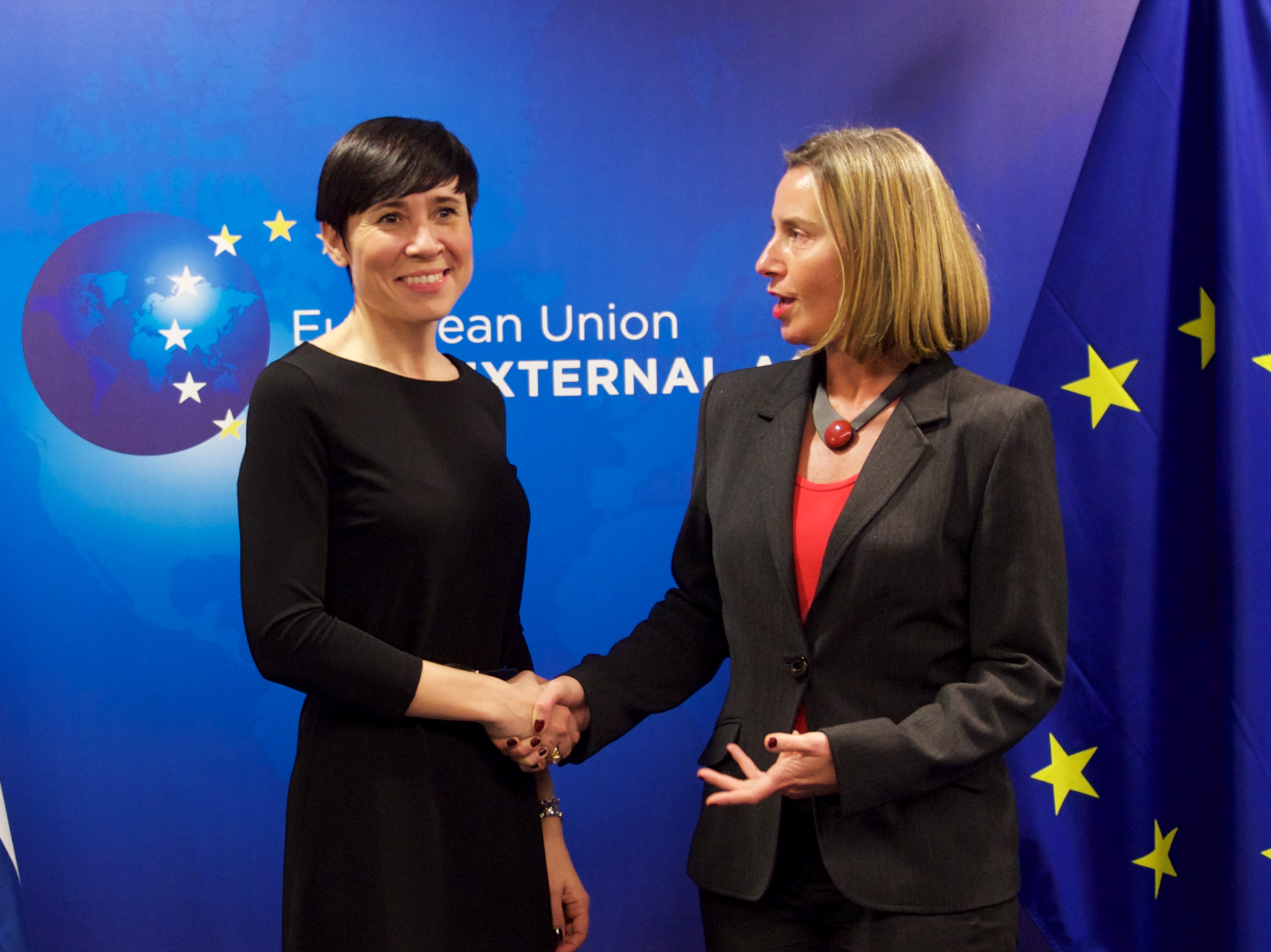 EU High Representative Federica Mogherini with Norwegian Minister of Foreign Affairs Ine Eriksen Soreide