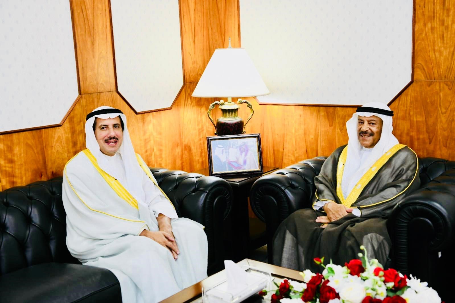 The Chairman of Bahrian's Shura Council Ali Al-Saleh with Kuwait's ambassador to Manama, Sheikh Azzam Al-Sabah