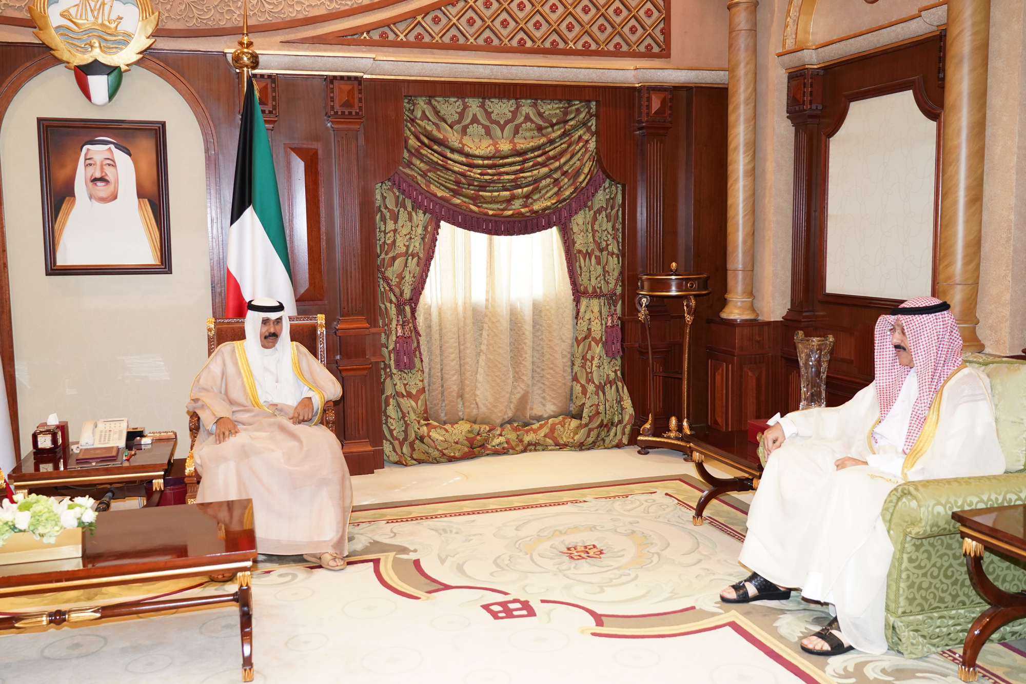 His Highness the Crown Prince Sheikh Nawaf Al-Ahmad Al-Jaber Al-Sabah received Kuwait's ambassador to China Samih Hayat