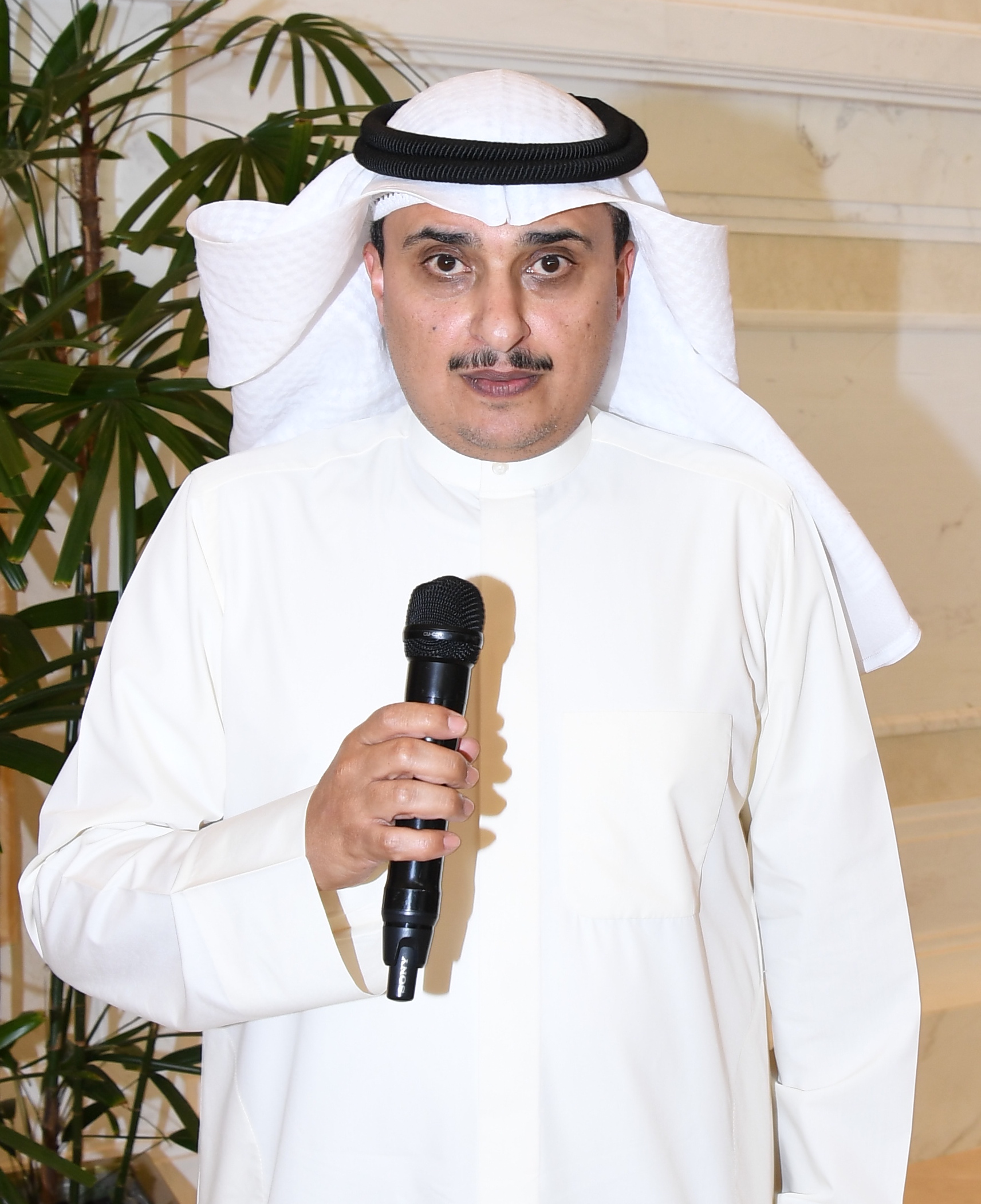 Kuwaiti Municipality's Director General Ahmad Al-Manfouhi speaks after the meeting with His Highness the Amir Sheikh Sabah Al-Ahmad Al-Jaber Al-Sabah