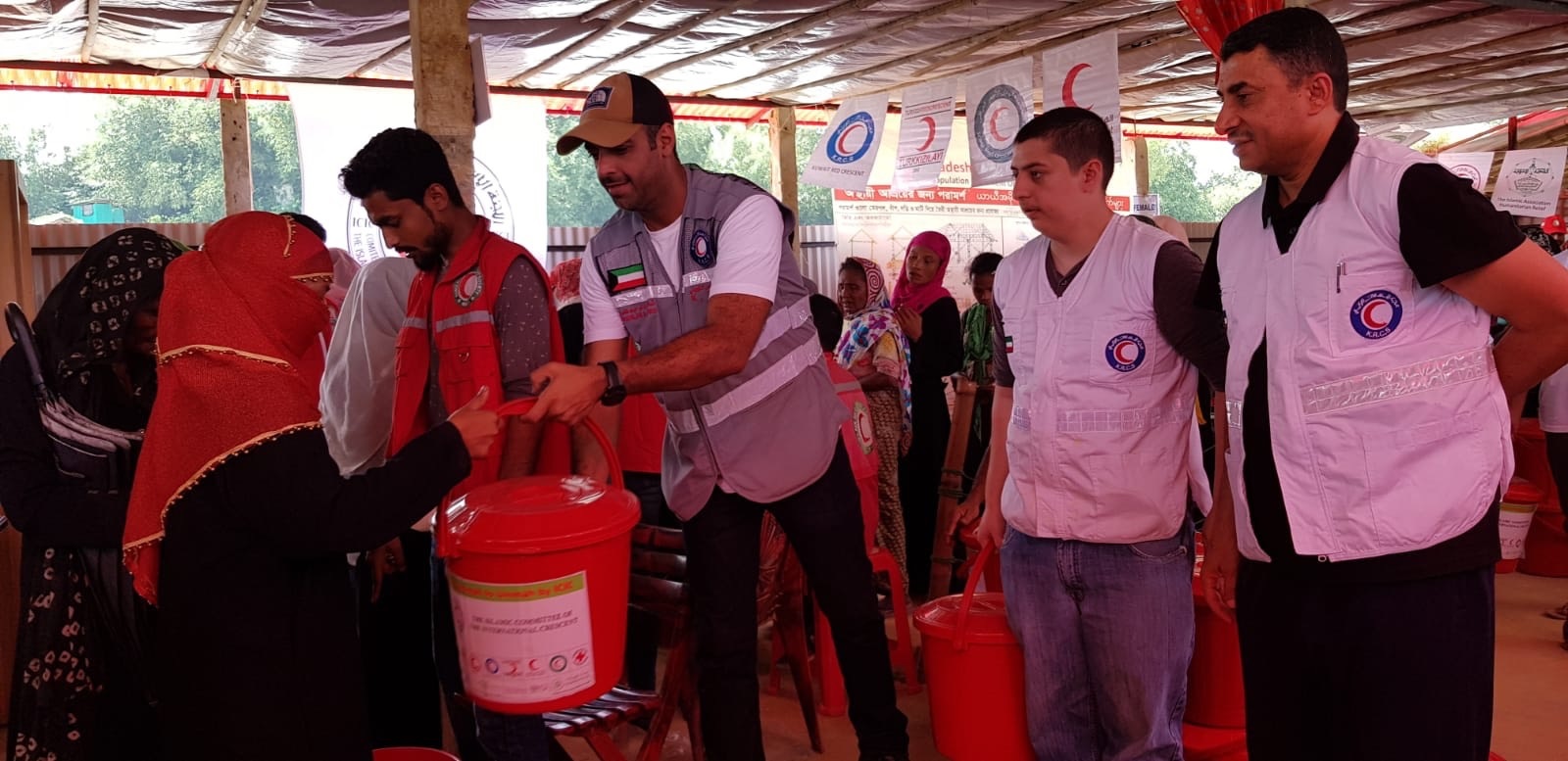 Kuwait Red Crescent Society (KRCS) distributes Rohingya refugees in Bangladesh to alleviate their suffering