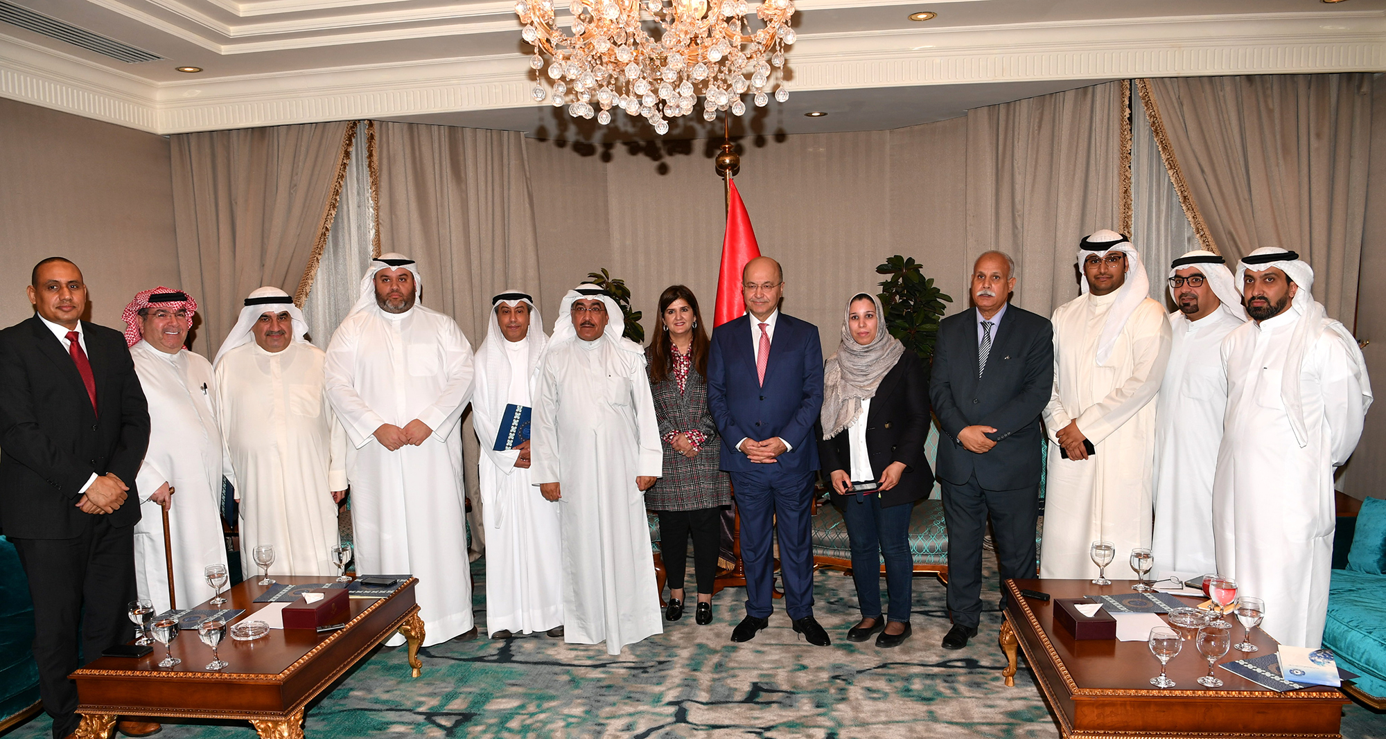 The Iraqi President Barham Saleh with Kuwaiti press chiefs
