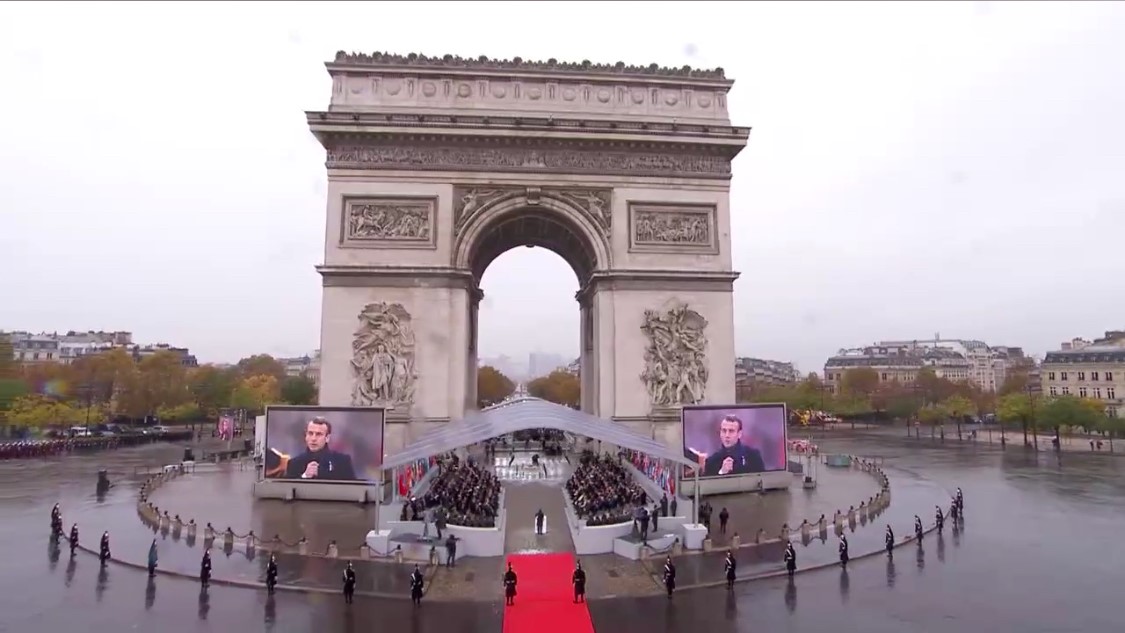 L'Arc de Triomphe où est célébré le centenaire de l'armistice.